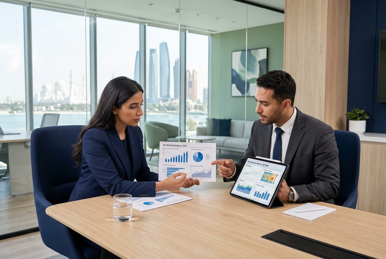 A structured business discussion around a table